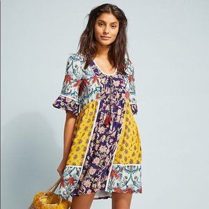 Anthropologie Lilka Patchwork Trapeze Dress